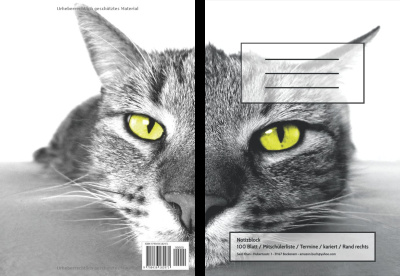 Notizblock DIN A4 100+ Blatt kariert Katze für Schule und Veranstaltungen: Inklusive Terminplaner, Inhaltsverzeichnis und Teilnehmerliste