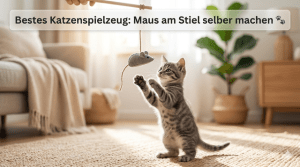 Bestes DIY Katzenspielzeug: Maus am Stiel selber machen